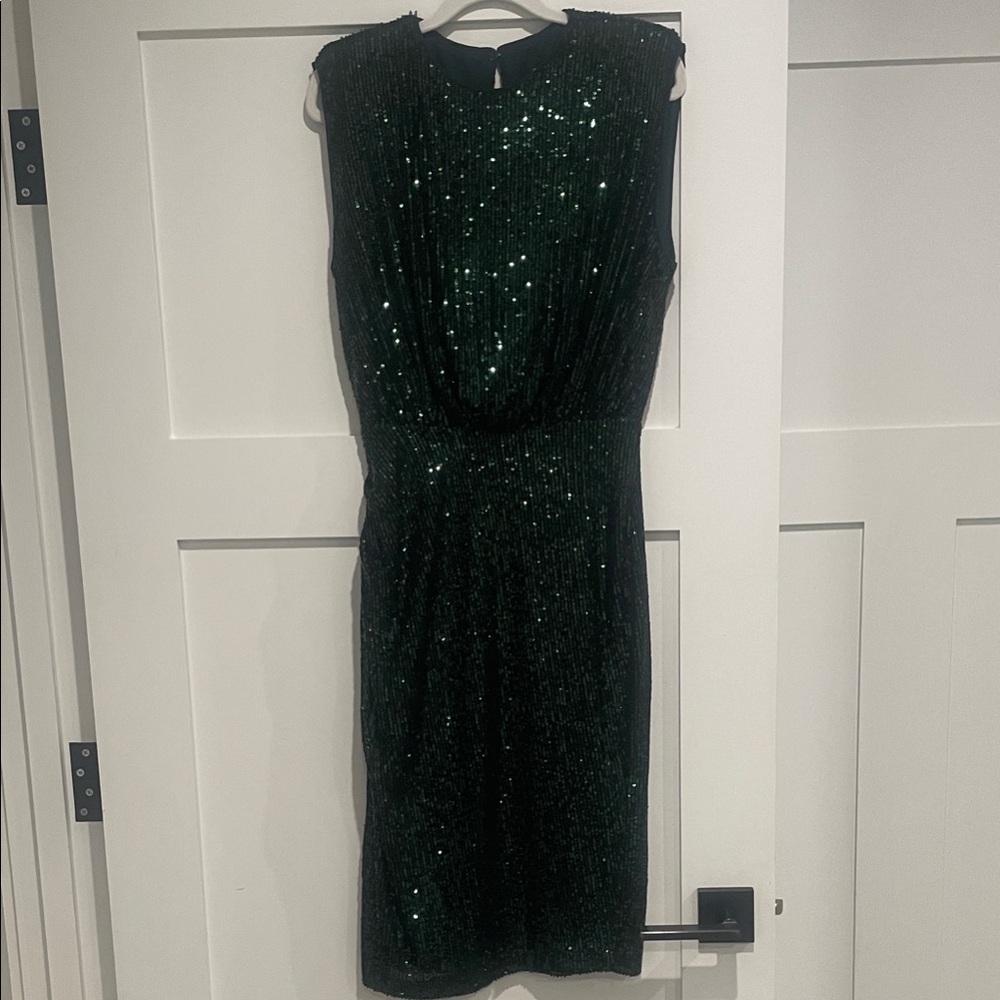 Express Emerald Green Sequin Midi Dress